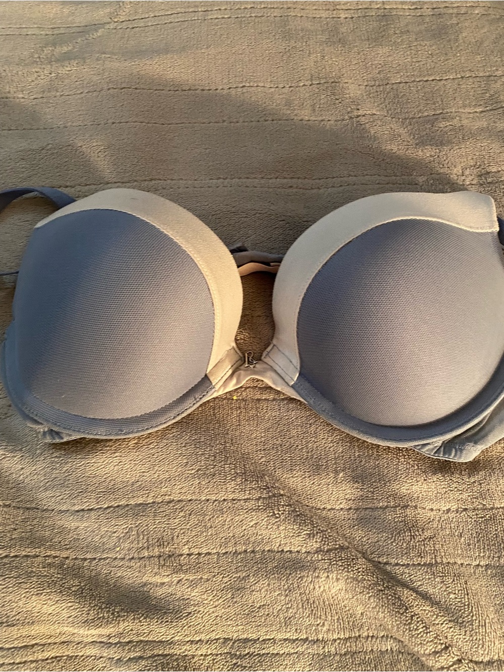 Victoria's Secret Light Gray and Cream Padded Push-Up Bra